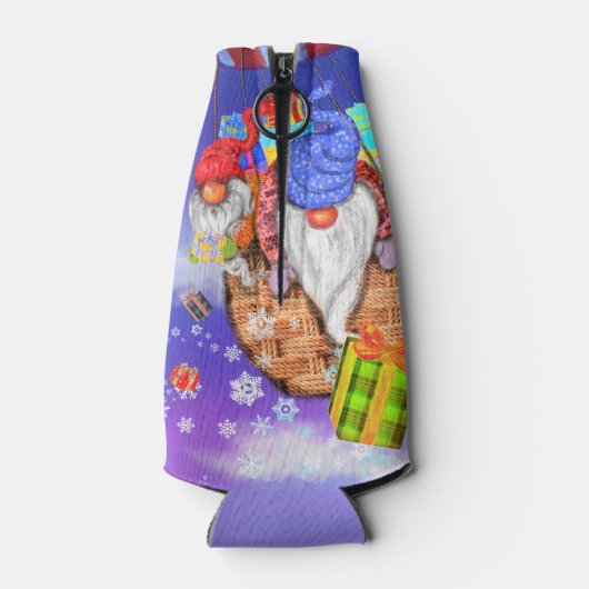 クリスマスクールボトル飛んでいる与え格言ギフト ボトルクーラー (裏面)