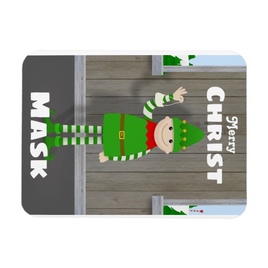 クリスマスク マグネット (横)