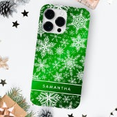 クリスマスグモノグラムのリーンホワイト雪片 Case-Mate iPhoneケース