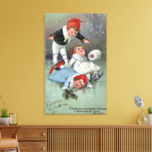 クリスマスグラッドネスIceスケートで滑るキッズコラプス キャンバスプリント (インサイチュ (リビング))