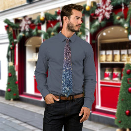 クリスマスグラデーショングリッターめまいカスタムモノグラム ネクタイ