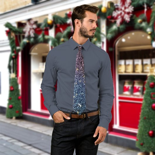 クリスマスグラデーショングリッターめまいカスタムモノグラム ネクタイ