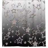 クリスマスグラデーショングリッターシャイン紙吹雪スターフー シャワーカーテン (正面)