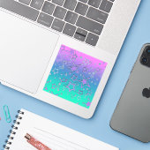 クリスマスグラデーショングリッターシャイン紙吹雪スターフー シール (ノートパソコンとiPhone)