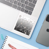 クリスマスグラデーショングリッターシャイン紙吹雪スターフー シール (ノートパソコンとiPhone)