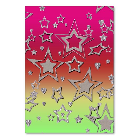 クリスマスグラデーショングリッターシャイン紙吹雪スターフー テーブルナンバー (裏面)