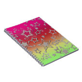 クリスマスグラデーショングリッターシャイン紙吹雪スターフー ノートブック (右側)