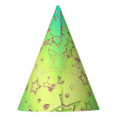 クリスマスグラデーショングリッターシャイン紙吹雪スターフー パーティーハット (裏面)