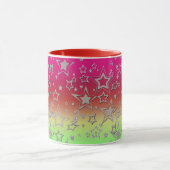 クリスマスグラデーショングリッターシャイン紙吹雪スターフー マグカップ (中央)