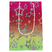 クリスマスグラデーショングリッターシャイン紙吹雪スターフー ミディアムペーパーバッグ (裏面)