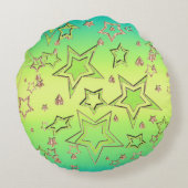 クリスマスグラデーショングリッターシャイン紙吹雪スターフー ラウンドクッション (裏面)