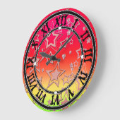 クリスマスグラデーショングリッターシャイン紙吹雪スターフー ラージ壁時計 (傾斜)