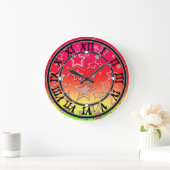 クリスマスグラデーショングリッターシャイン紙吹雪スターフー ラージ壁時計 (ホーム)