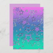 クリスマスグラデーショングリッターシャイン紙吹雪スターフー 招待状 (正面/裏面)