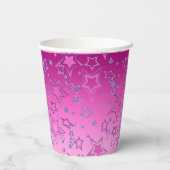 クリスマスグラデーショングリッターシャイン紙吹雪スターフー 紙コップ (裏面)