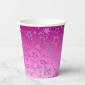 クリスマスグラデーショングリッターシャイン紙吹雪スターフー 紙コップ (正面)