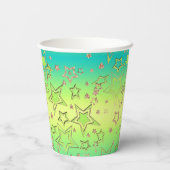 クリスマスグラデーショングリッターシャイン紙吹雪スターフー 紙コップ (裏面)