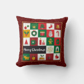 クリスマスグラフィックカラフルスのキラキラエレガント輝き クッション (正面)