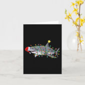 クリスマスグラフィッククリスマスシャークおもしろいシャーククリスマス カード (黄色い花)