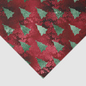 クリスマスグラムフォイル赤い緑の輝く木々に見える 薄葉紙 (詳細)