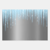 クリスマスグラムフォイル金属グリッターアイクル ラッピングペーパーシート (正面)