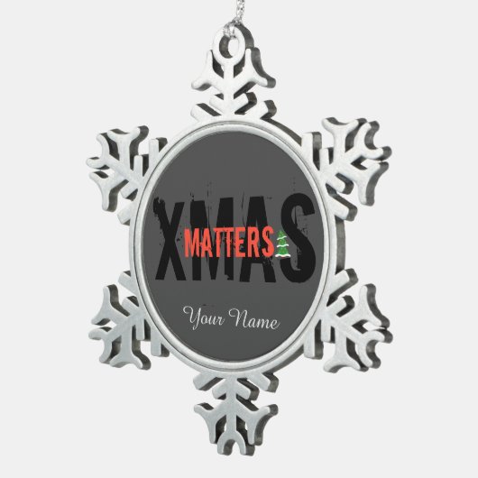 クリスマスグランジMATTERS目を引くクリスマスツリー！ スノーフレークピューターオーナメント (右)