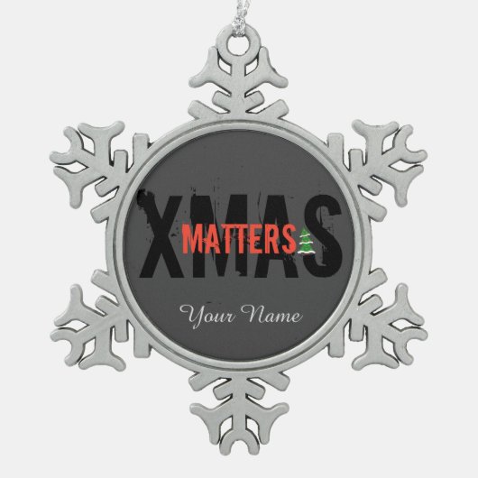 クリスマスグランジMATTERS目を引くクリスマスツリー! スノーフレークピューターオーナメント (正面)