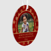 クリスマスグランドパレッド金ゴールド雪 オーナメント (正面)