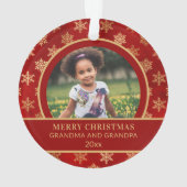 クリスマスグランドパレッド金ゴールド雪 オーナメント (裏面)