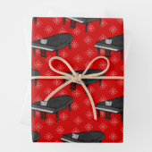 クリスマスグランドピアノピアニストミュージシャンパターン ラッピングペーパーシート (インサイチュ)