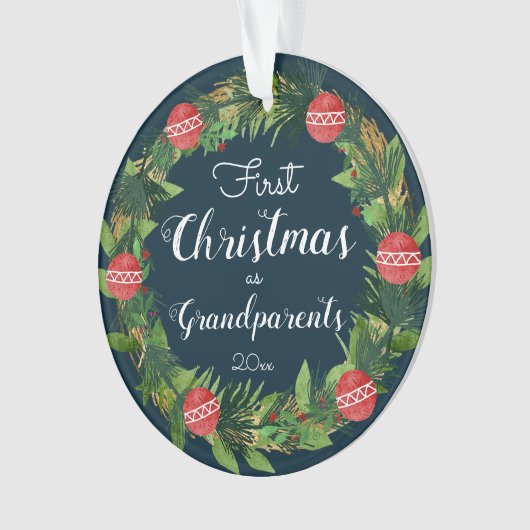クリスマスグランドペアレントファーストホリデーリース オーナメント (正面)