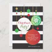 クリスマスグリッターオーナメントパーティの招待状 招待状 (正面)