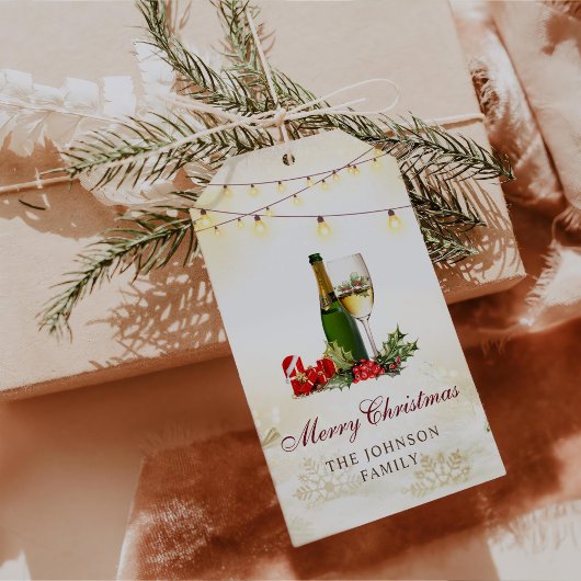 クリスマスグリッターカクテルパーティー ギフトタグ