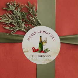 クリスマスグリッターカクテルパーティー ラウンドシール