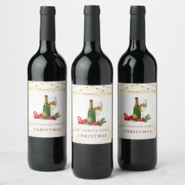 クリスマスグリッターカクテルパーティー ワインラベル