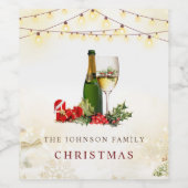 クリスマスグリッターカクテルパーティー ワインラベル (シングルラベル)