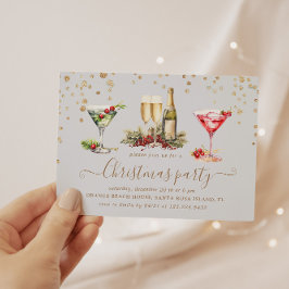 クリスマスグリッターカクテルパーティー 招待状