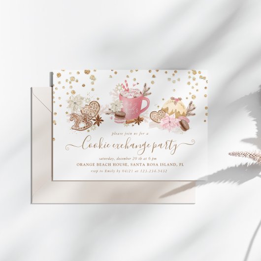 クリスマスグリッタークッキー交換パーティー 招待状