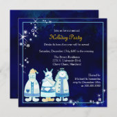 クリスマスグリッタースリーワイズメンホリデーパーティー 招待状 (正面/裏面)