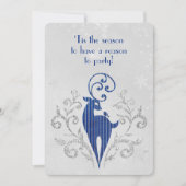 クリスマスグリッターディアオンスノーフレークデザイン 招待状 (正面)