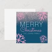 クリスマスグリッターピンクスノーフレーク (正面/裏面)