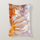 クリスマスグリッターピンク&ホワイトボール アクセントクッション (正面(垂直))