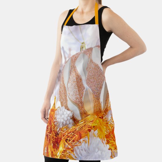 クリスマスグリッターピンク&ホワイトボール エプロン (インサイチュ)