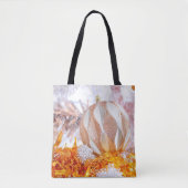 クリスマスグリッターピンク&ホワイトボール トートバッグ (正面)