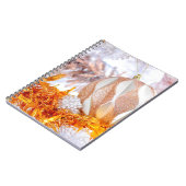 クリスマスグリッターピンク&ホワイトボール ノートブック (左側)