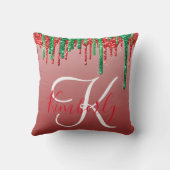 クリスマスグリッターモノグラム クッション (裏面)