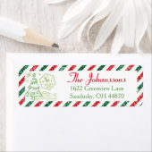 クリスマスグリッターヴィンテージエアメール差出人住所 ラベル (インサイチュ)