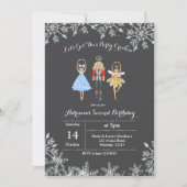 クリスマスグリッター誕生日招待状 招待状 (正面)