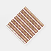 クリスマスグリッター金ゴールド赤いハートストライプ スタンダードランチョンナプキン (角)