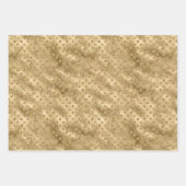 クリスマスグリッター金ゴールド赤いハートストライプ ラッピングペーパーシート (正面3)